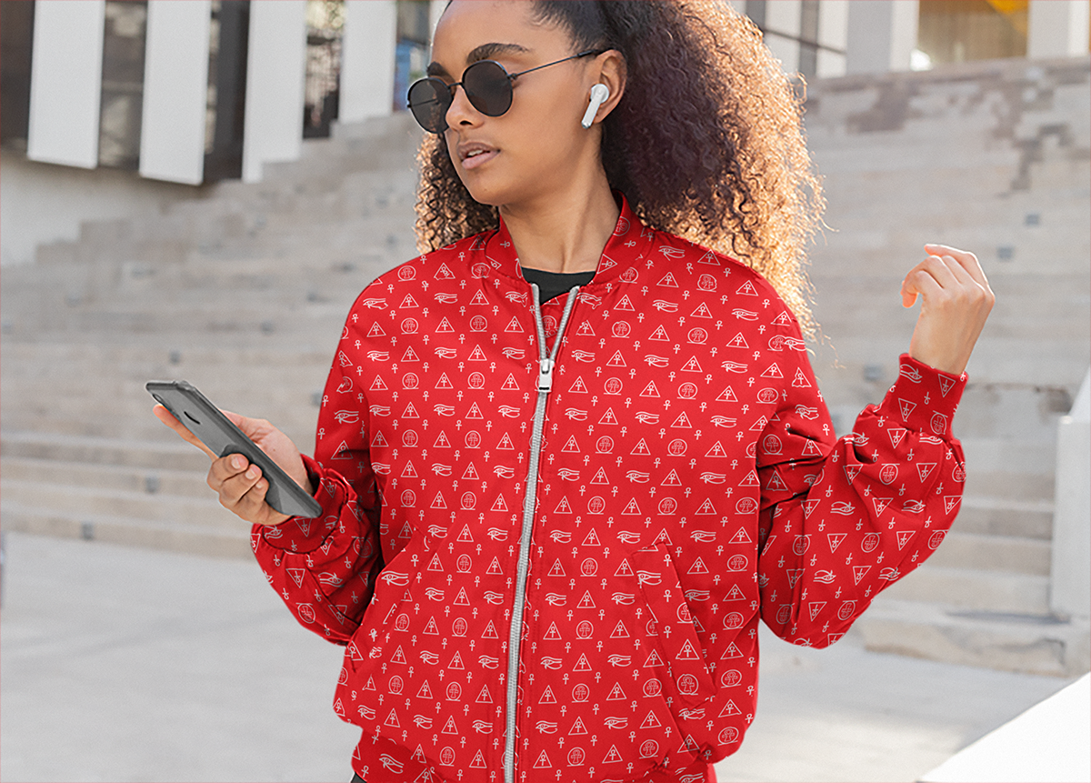 Ankh Awakening Women's Bomber Jacket - ABJ-014