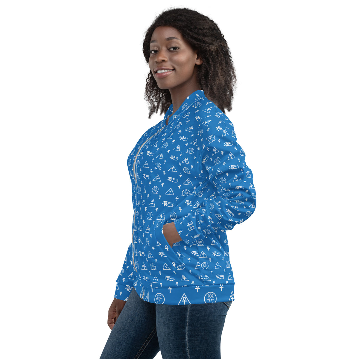 Ankh Awakening Women's Bomber Jacket - ABJ-017