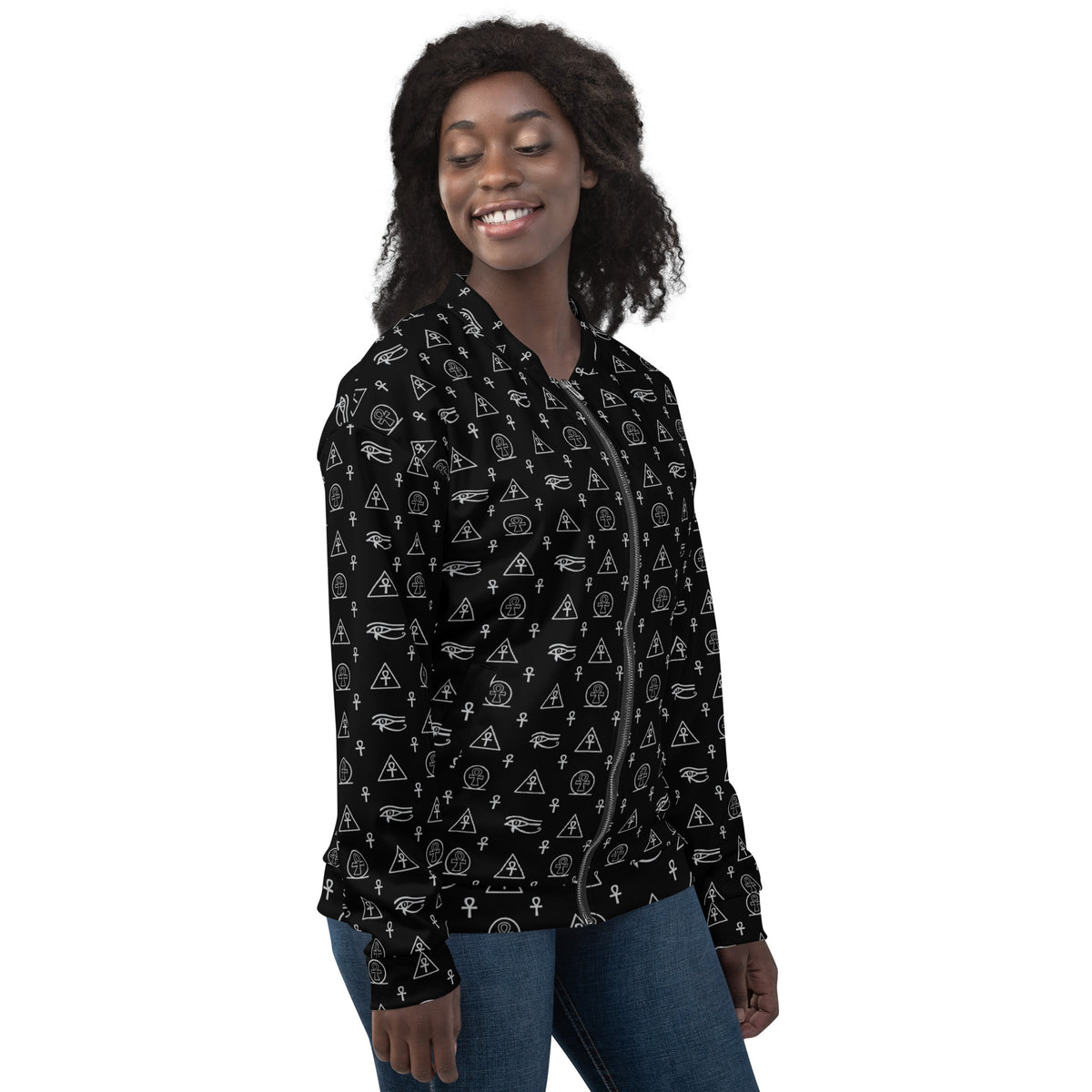 Ankh Awakening Women's Bomber Jacket - ABJ-018