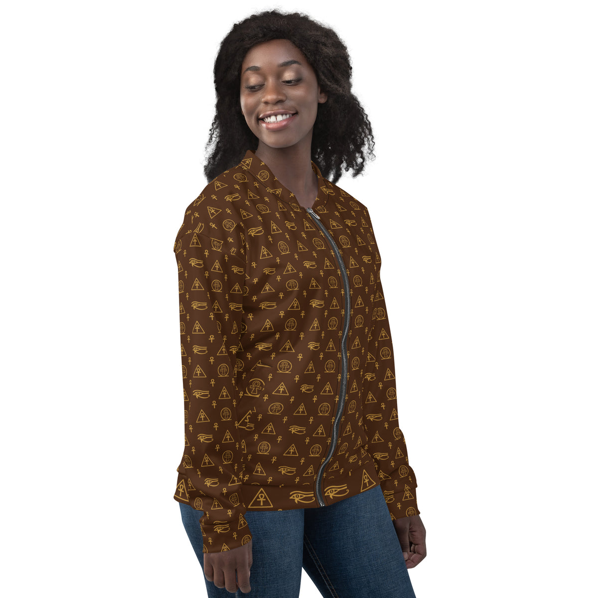 Ankh Awakening Women's Bomber Jacket - ABJ-019