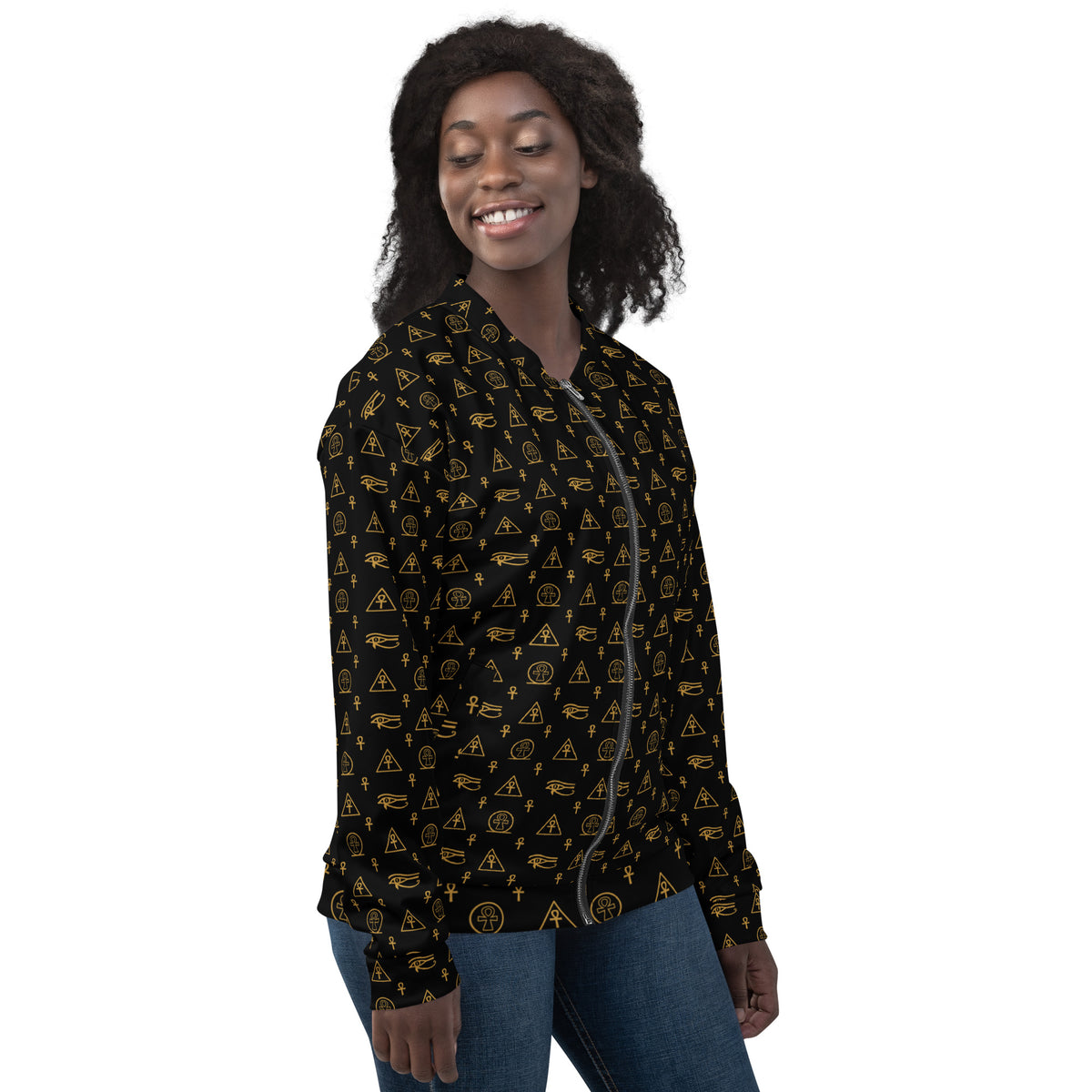 Ankh Awakening Women's Bomber Jacket - ABJ-020